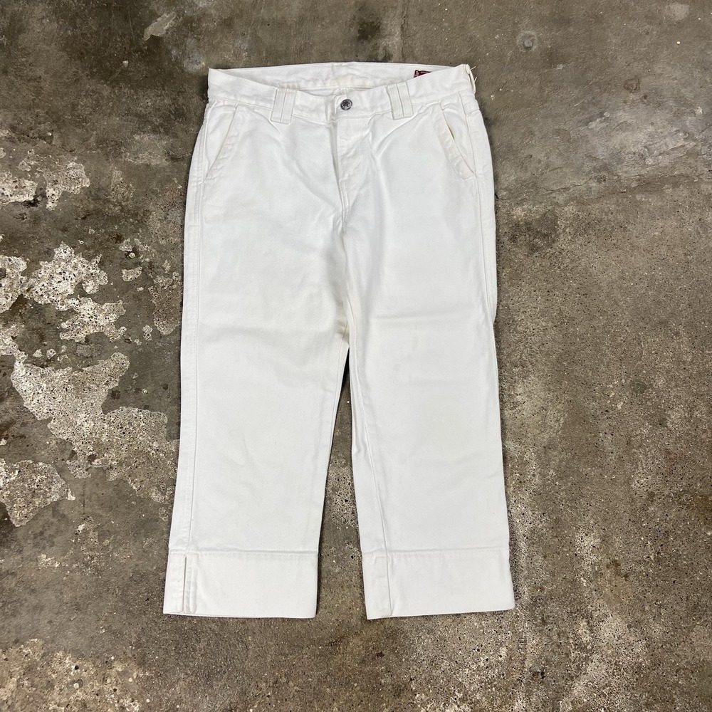 Levi's Outback Capri Pants Women's Size 4 Petite White Wide Leg Cut